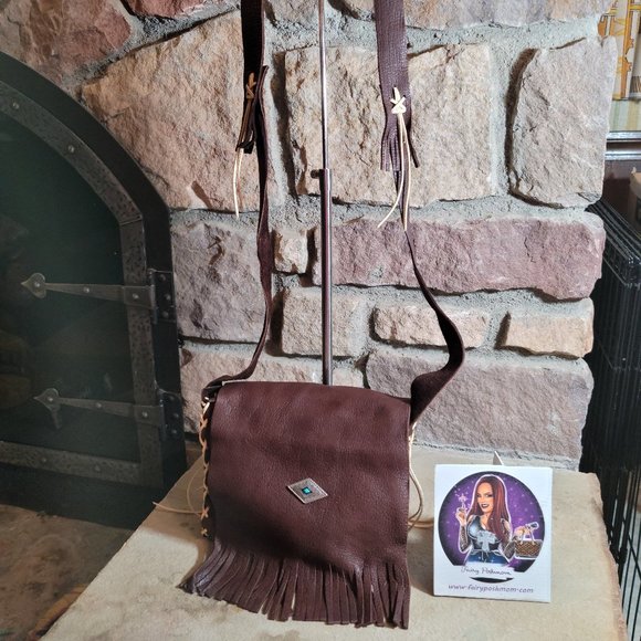 Native American Made Handbags - Handmade Genuine Elk Hide Bag BNA6